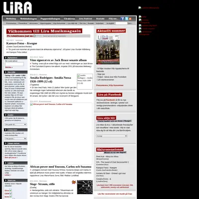 Lira Musikmagasin startsida 2011