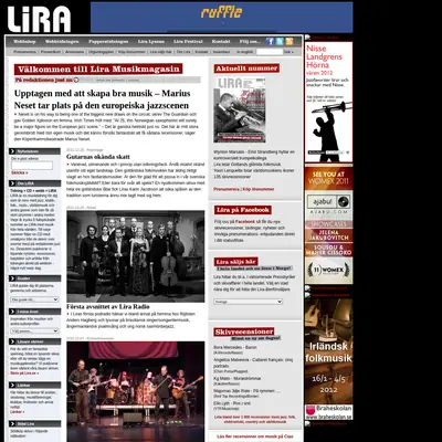 Lira Musikmagasin startsida 2012