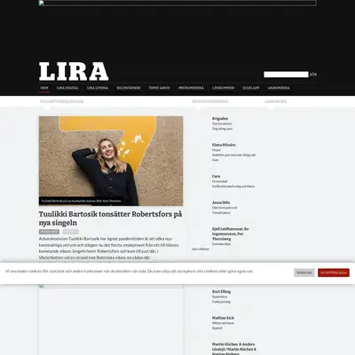 Lira Musikmagasin startsida 2022