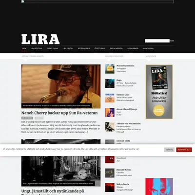 Lira Musikmagasin startsida 2025