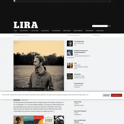 Lira Musikmagasin startsida 2026