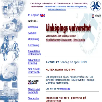 LiU magasin startsida 1999