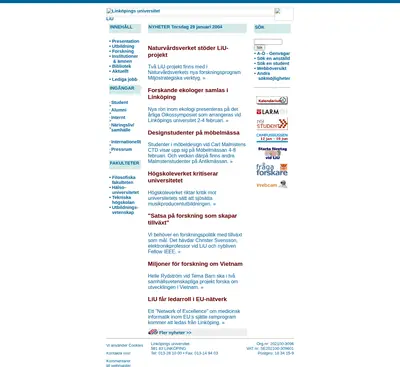 LiU magasin startsida 2004