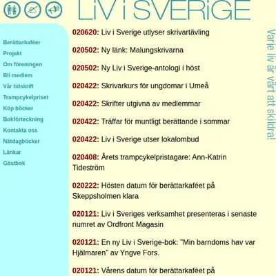 Liv i Sverige startsida 2002