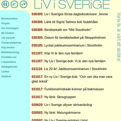 Liv i Sverige startsida 2003