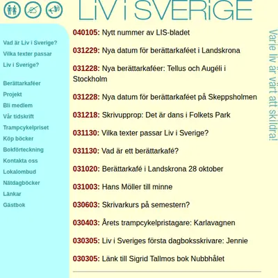 Liv i Sverige startsida 2004