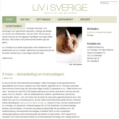 Liv i Sverige startsida 2011