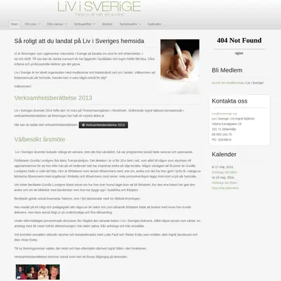 Liv i Sverige startsida 2014