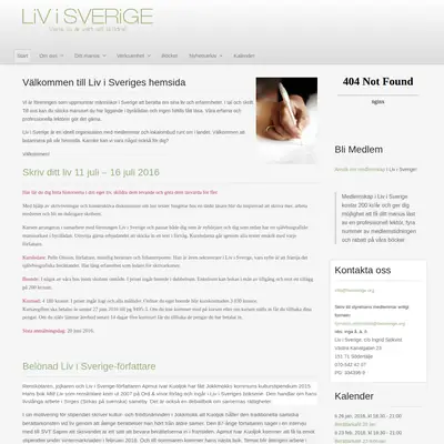 Liv i Sverige startsida 2016