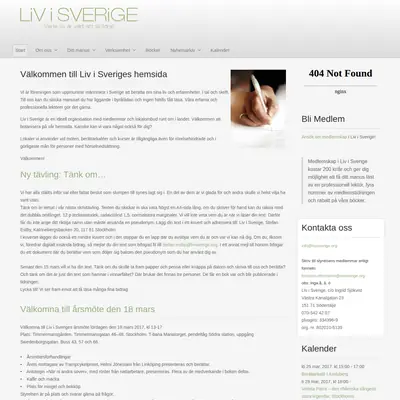 Liv i Sverige startsida 2017