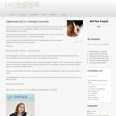 Liv i Sverige startsida 2018