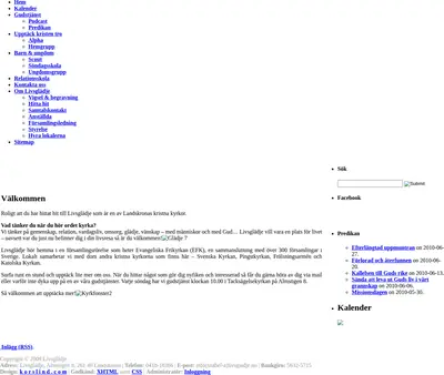 Gudstjänst Livsglädje Landskrona startsida 2010
