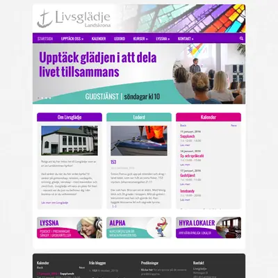 Gudstjänst Livsglädje Landskrona startsida 2016