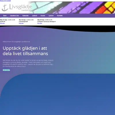 Gudstjänst Livsglädje Landskrona startsida 2025