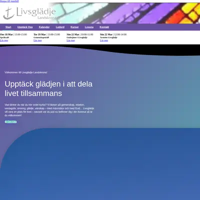 Gudstjänst Livsglädje Landskrona startsida 2026