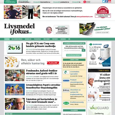 Nyhetsbrev Livsmedel i fokus startsida 2017