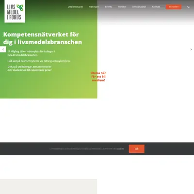 Nyhetsbrev Livsmedel i fokus startsida 2024