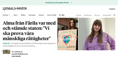 Ljusdals Posten e-postutskick startsida 2023