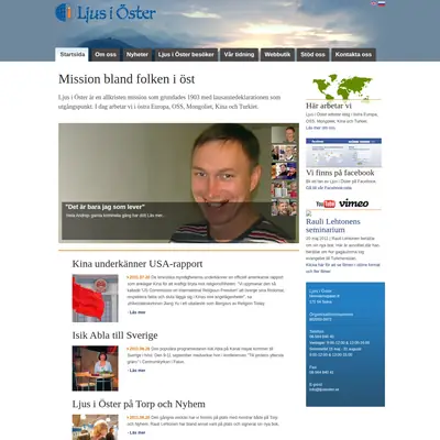Ljus i Öster startsida 2011