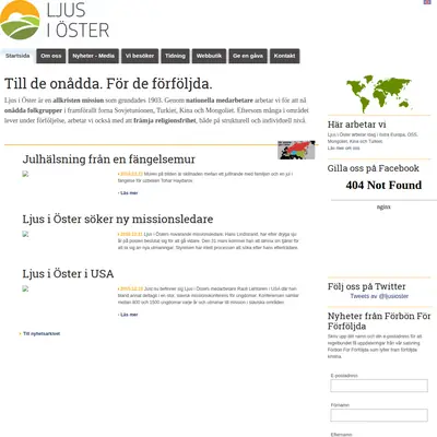 Ljus i Öster startsida 2015