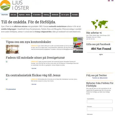 Ljus i Öster startsida 2016