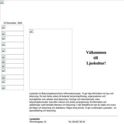 Ljuskultur startsida 2002