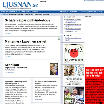 ljusnan.se startsida 2002