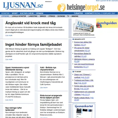 ljusnan.se startsida 2007