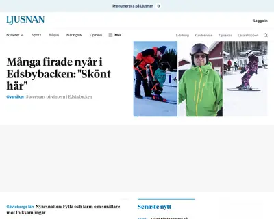 ljusnan.se startsida 2023