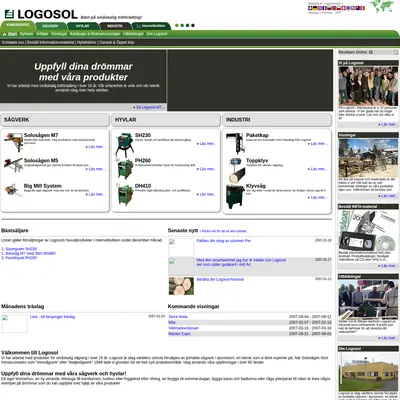Logosol, logosol.se startsida 2007