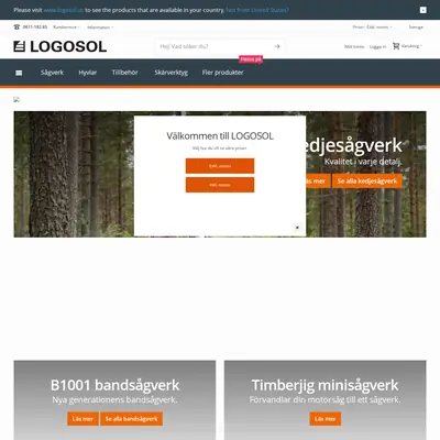 Logosol, logosol.se startsida 2019