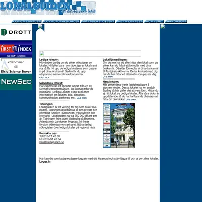 Lokalguiden startsida 2001