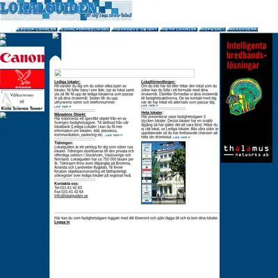 Lokalguiden startsida 2002