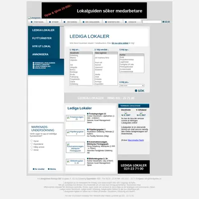 Lokalguiden startsida 2008