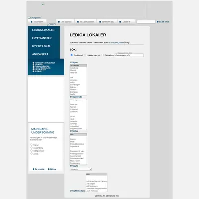 Lokalguiden startsida 2009