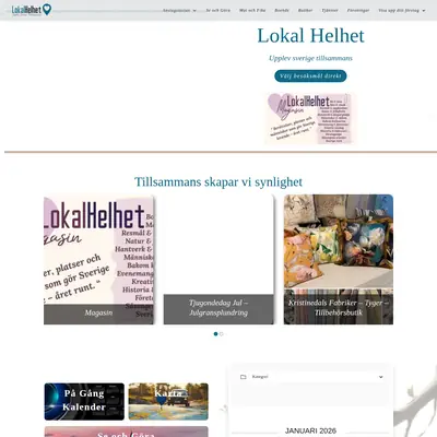 Lokal Helhet, lokalhelhet.se startsida 2026