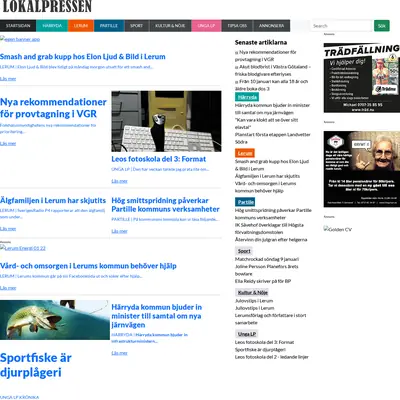 lokalpressen.se startsida 2022