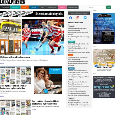 lokalpressen.se startsida 2023