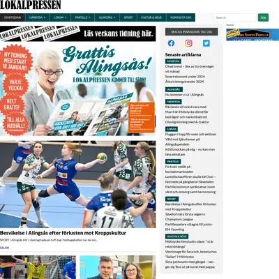 lokalpressen.se startsida 2024