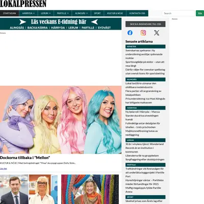 lokalpressen.se startsida 2025