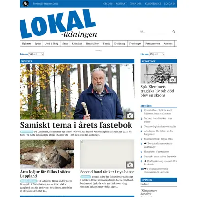 Lokaltidningen Sverige startsida 2021