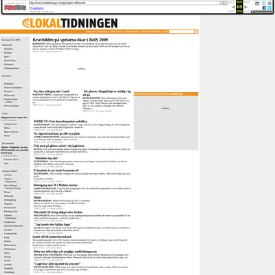 Lokaltidningen Malmö startsida 2008