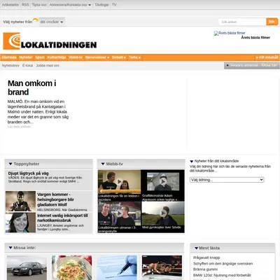 Lokaltidningen Malmö startsida 2012
