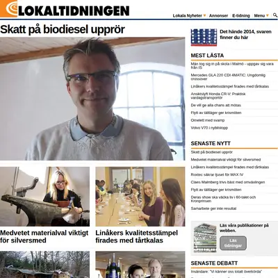 Lokaltidningen Malmö startsida 2015