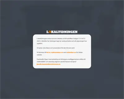 Lokaltidningen Malmö startsida 2026