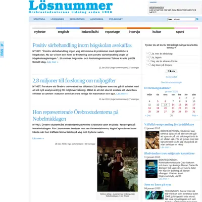 Lösnummer startsida 2010