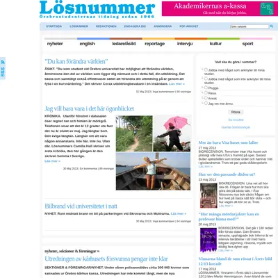 Lösnummer startsida 2013