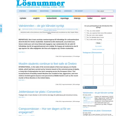 Lösnummer startsida 2015