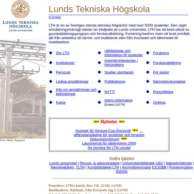 LTH - nytt startsida 2000