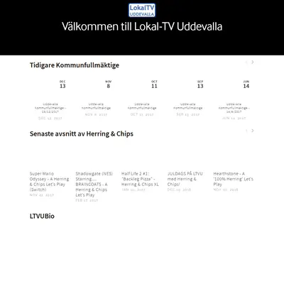Lokal TV Uddevalla startsida 2018